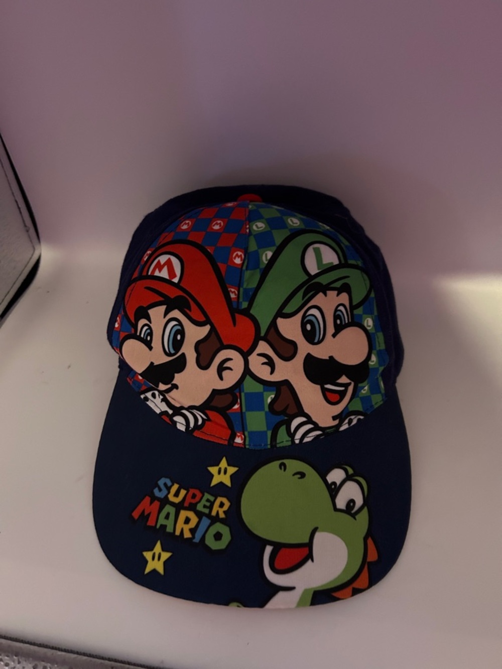 Nintendo Super Mario Navy Cap with Red, Green & Multicolor Graphics